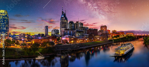 Nashville sunset with milky way galaxy