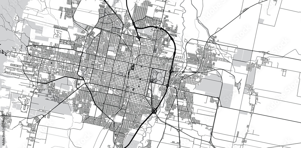 Urban vector city map of San Miguel de Tucuman, Argentina