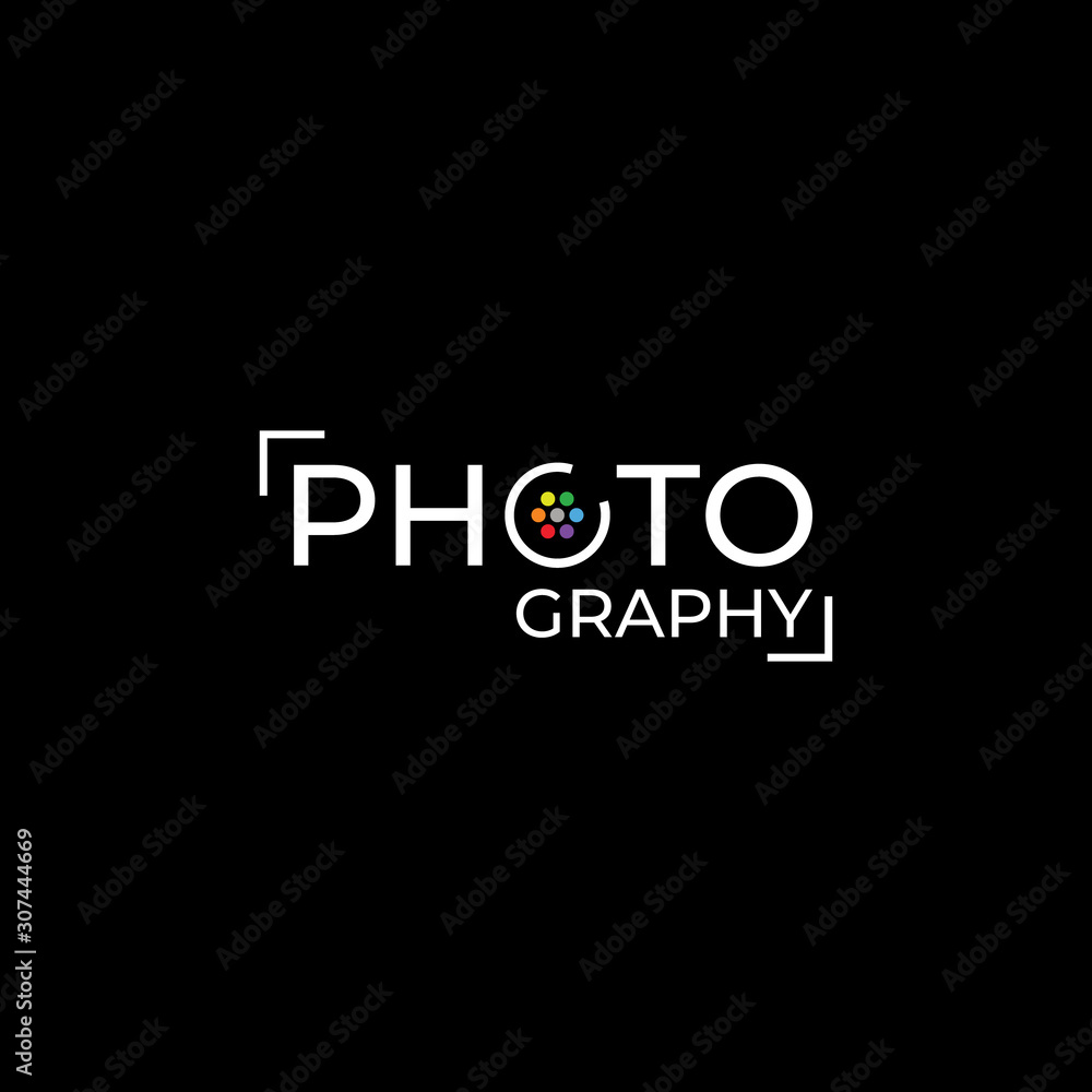 Photography Logo Design Vector Template. Minimalist, Simple, Modern, Camera, Lens, Focus.