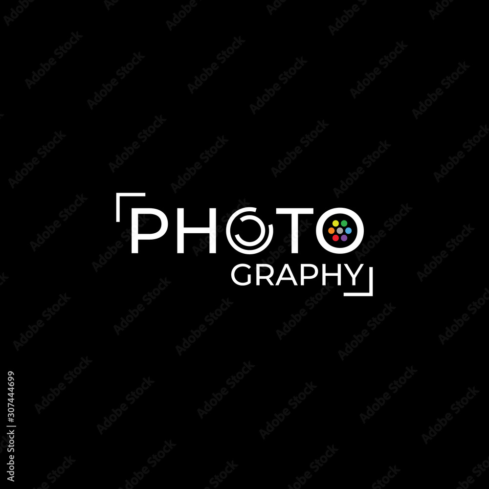 Photography Logo Design Vector Template. Minimalist, Simple, Modern, Camera, Lens, Focus.