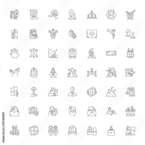 Executive management line icons, signs, symbols vector, linear illustration set