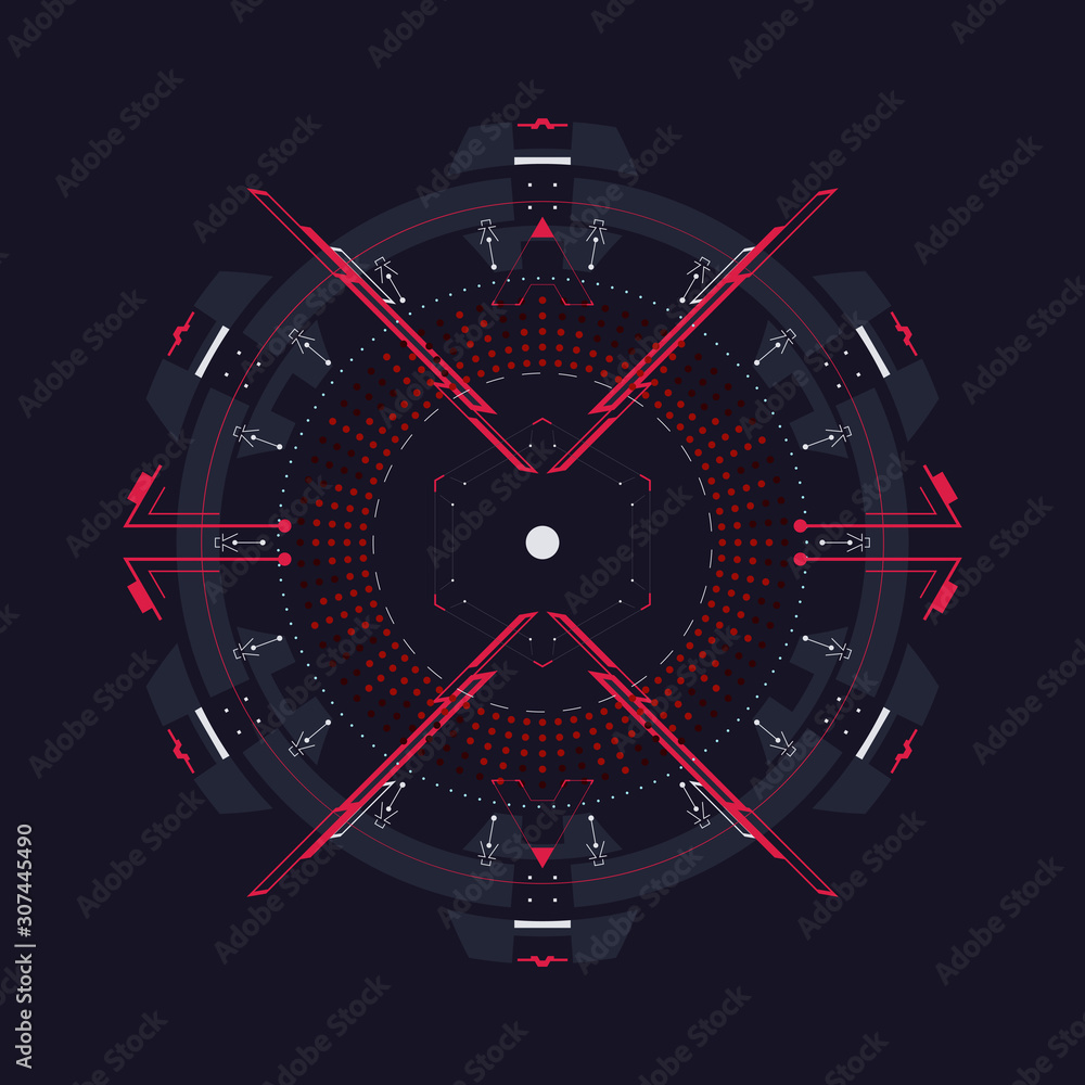 Fototapeta premium Circular element to the HUD interface.