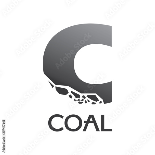 Vector logo of coal mining and sale