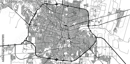 Urban vector city map of Cordoba, Argentina photo
