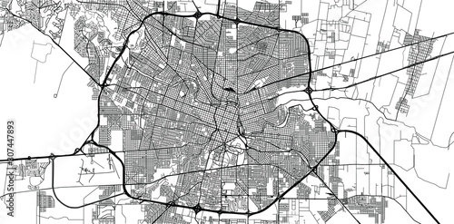 Urban vector city map of Cordoba, Argentina