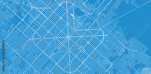 Urban vector city map of La Plata, Argentina