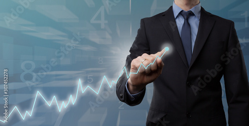 business man showing growth rate