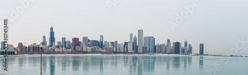 Panoramic view of  Chicago in winter © Helen Filatova