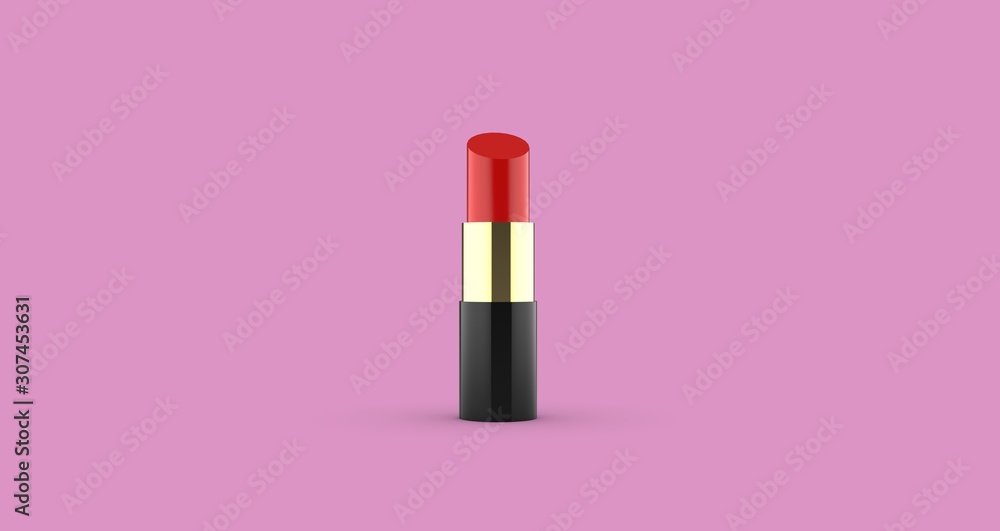 Red Lipstick, Cosmetic, 3D Rendering Red Lipstick, Cosmetic, 3D Rendering