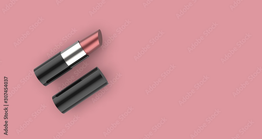 Naklejka premium Lipstick, Cosmetic, 3D Rendering
