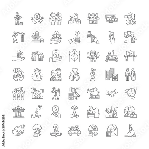 Altruism line icons, signs, symbols vector, linear illustration set