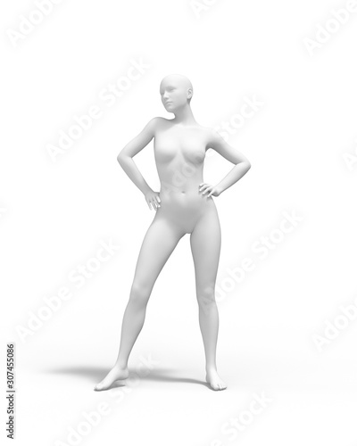 Woman Mannequin Pose 3D Rendering