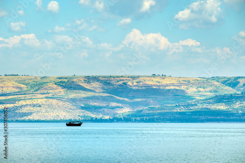 A Galilee boat on the Sea of Galilee (Kinneret), Ginosar, Israel photo