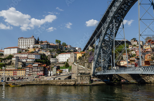 View on the Dom Luis I bridge and Ribeira district
