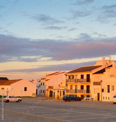 Sunset Portugal town  cars ...