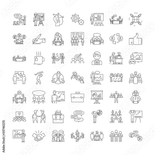 Master class line icons, signs, symbols vector, linear illustration set