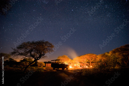 Camp site in the Mokala National Park at night photo