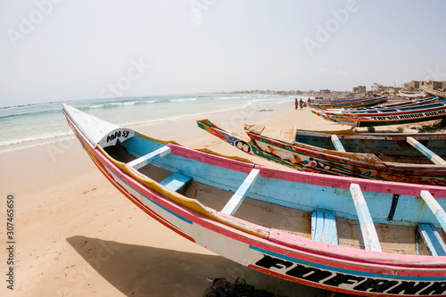 Fishing boats on beach photo