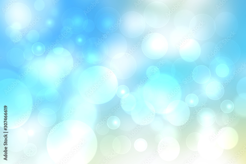 Abstract blurred fresh vivid spring summer light delicate pastel blue turquoise bokeh background texture with bright circular soft color lights. Card concept. Beautiful backdrop illustration. Abstract blurred fresh vivid spring summer light delicate pastel blue turquoise bokeh background texture with bright circular soft color lights. Card concept. Beautiful backdrop illustration.
