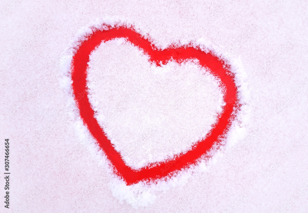 Red Heart in the snow Red Heart in the snow