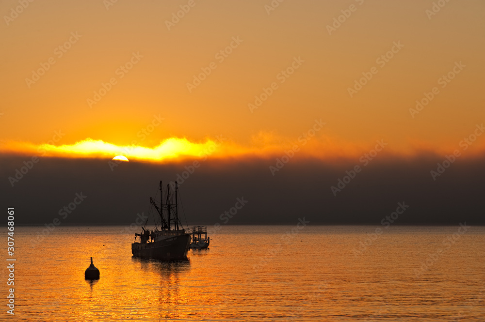 Fishing Boat At Sunrise