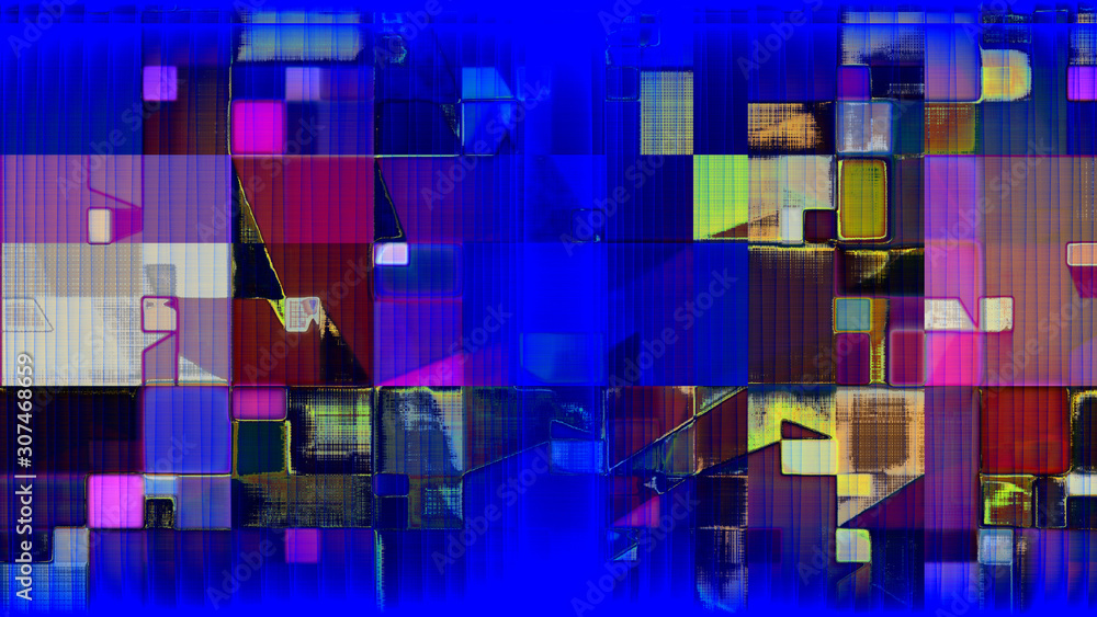 rendu numérique d'une composition géométrique, colorée, abstraite. rendu numérique d'une composition géométrique, colorée, abstraite.