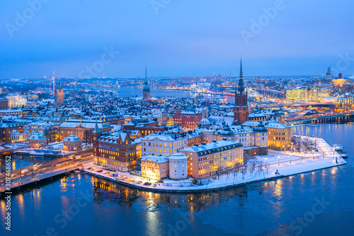 Aerial view of Riddarholmen, Stockholm, Sweden photo