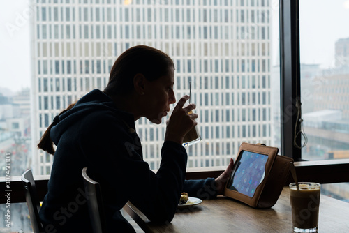 Woman at coffee break photo