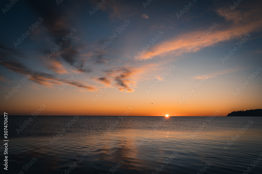 Sunrise in varna during golden hour