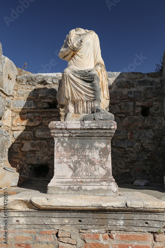 Statue in Ephesus Ancient City, Izmir, Turkey photo