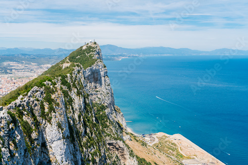 Gibraltar magnificent landscape. overlooking cliff ocean view
