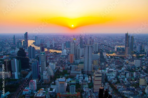 Bangkok skyline city in Thailand