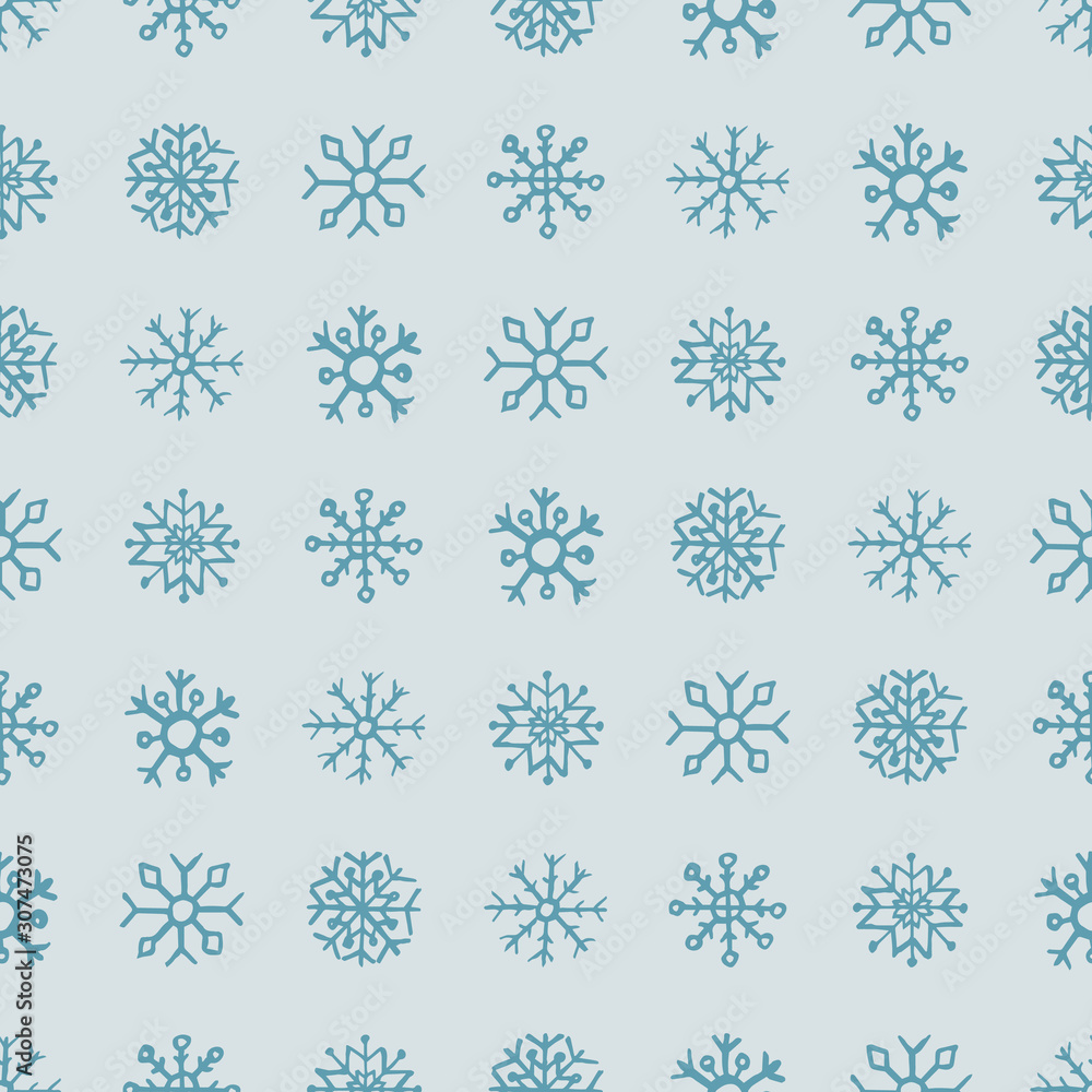 Seamless background of hand drawn snowflakes Seamless background of hand drawn snowflakes
