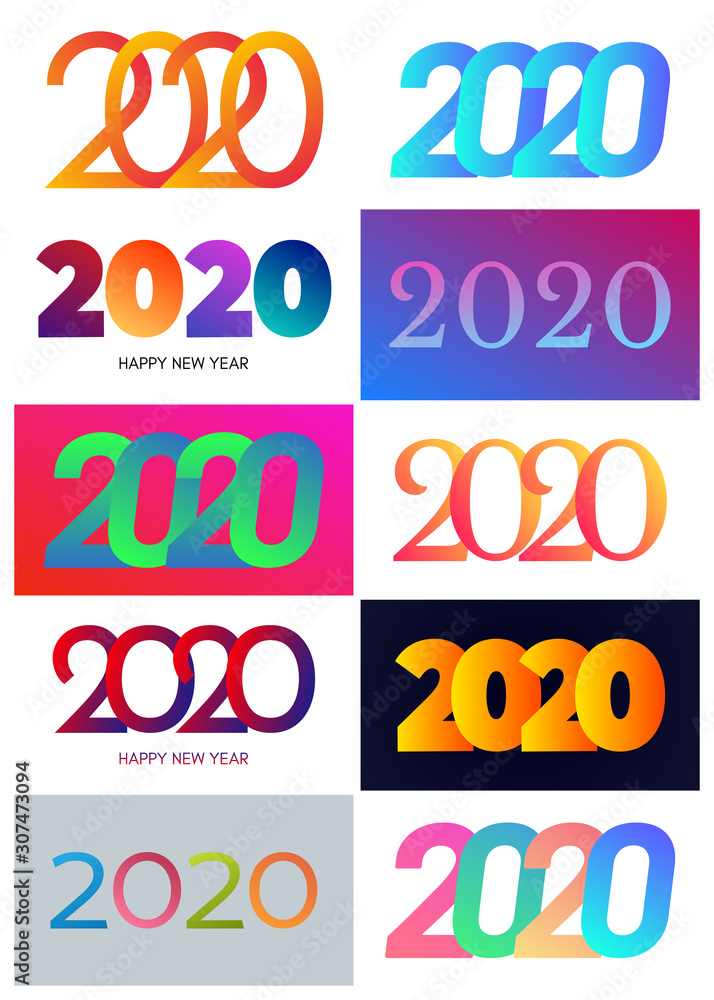2020 Happy New Year logo text design 2020 Happy New Year logo text design