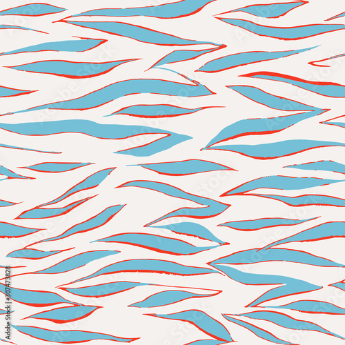 Seamless zebra pattern. Artistic animal skin texture. Abstract geometric vector hand drawn illustration,