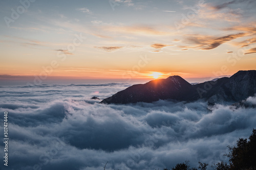 sunset in mountains