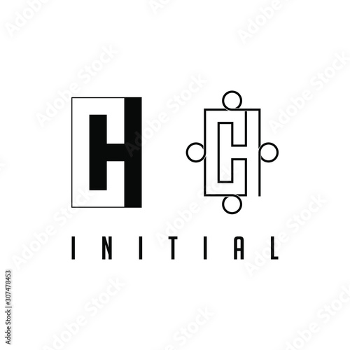HC Initial vector logo, with masculine appearance.