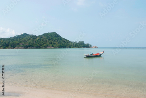 beautiful seascape wiht boat in Thailand