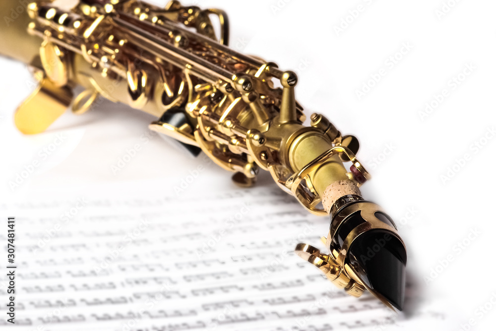 Fototapeta premium soprano saxophone on white background