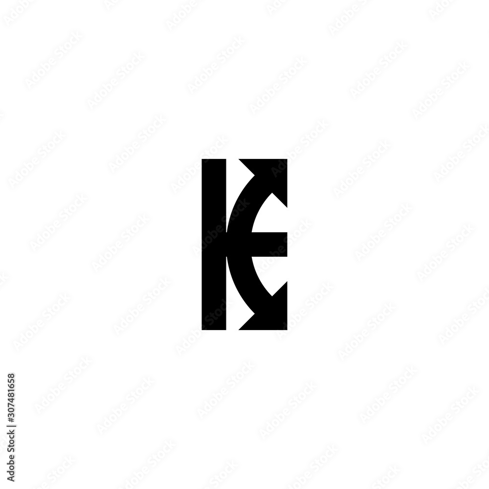 Logo Letter KE Arrow, Monogram Initial KE + Arrow. Logo Letter KE Arrow, Monogram Initial KE + Arrow.