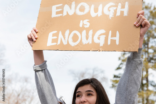 Teen protesting photo