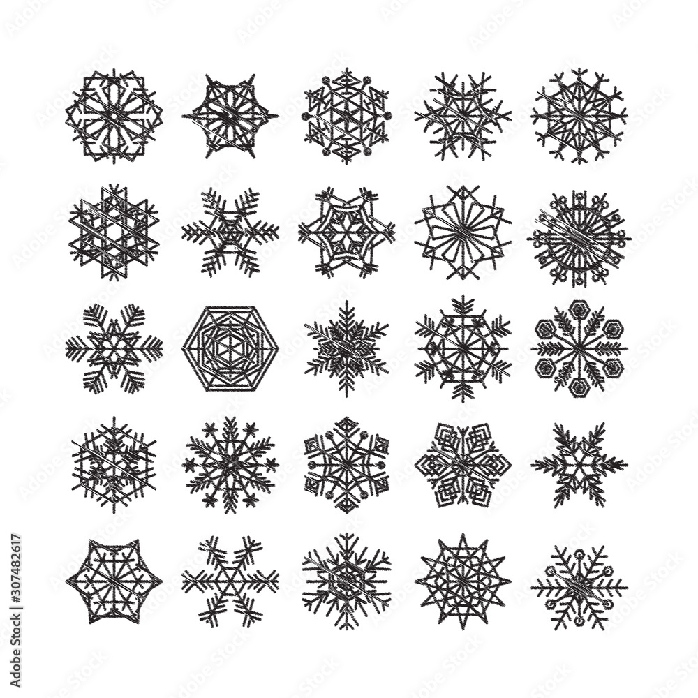 snowflake winter set of blue isolated icon silhouette on white background vector illustration snowflake winter set of blue isolated icon silhouette on white background vector illustration