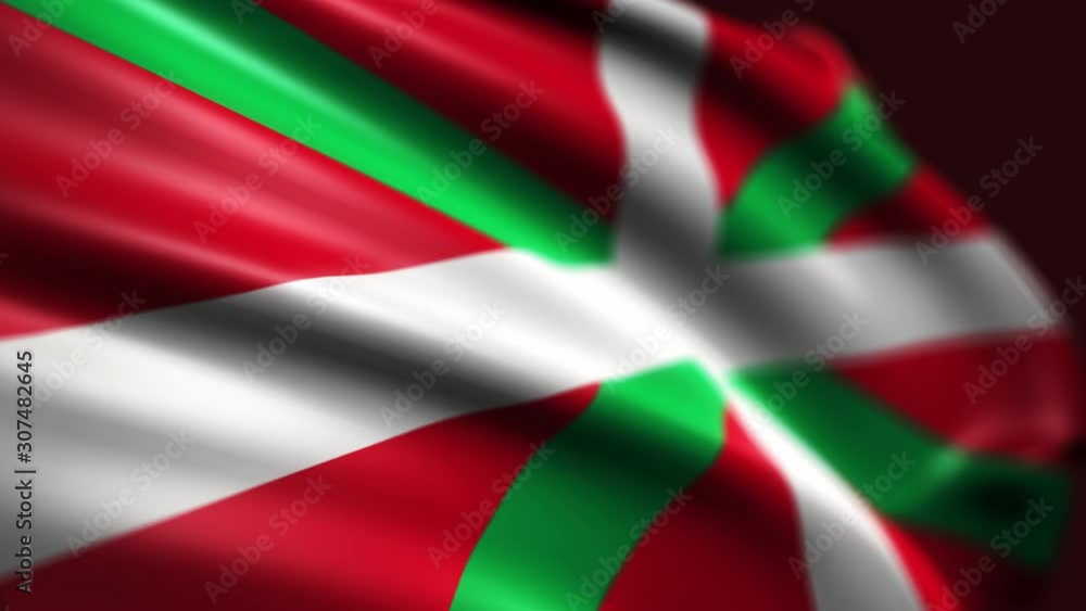 3d render. Flag of Basque flies in the wind. Seamless loop. 3d render. Flag of Basque flies in the wind. Seamless loop.
