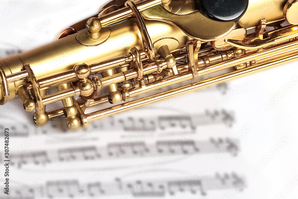 Obraz premium soprano saxophone on white background