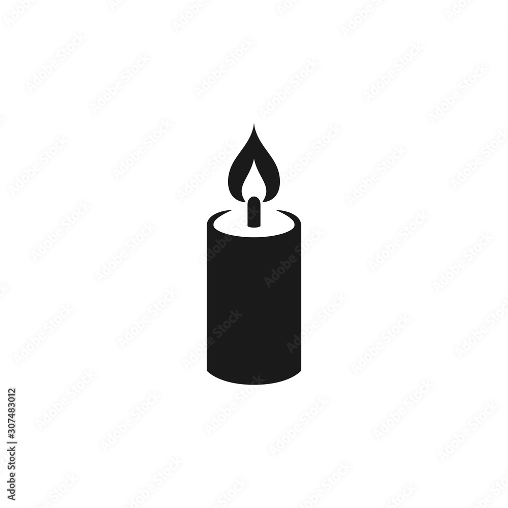 Candle simple black vector icon for birthday or religion. Glyph symbol. Candle simple black vector icon for birthday or religion. Glyph symbol.