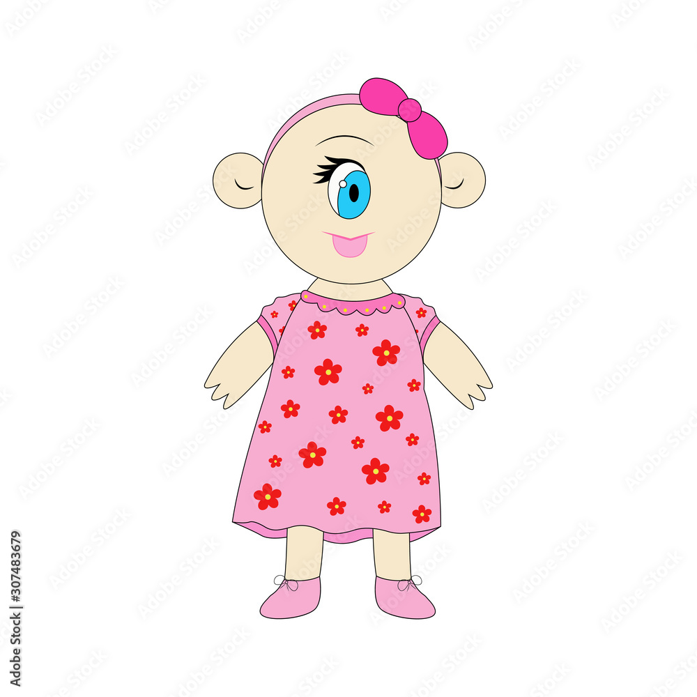 The Cyclops little cute. vector illustration. cartoon The Cyclops little cute. vector illustration. cartoon