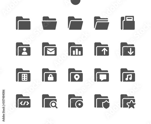 Folders v4 UI Pixel Perfect Well-crafted Vector Solid Icons 48x48 Ready for 24x24 Grid for Web Graphics and Apps. Simple Minimal Pictogram
