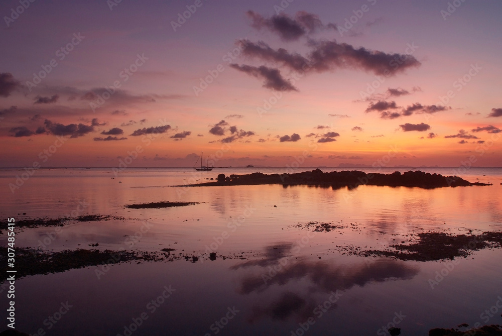 beautiful sunset on Koh Phangan, Thailand