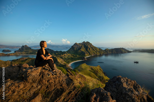 Wallpaper Mural Hiker on Padar Island, Komodo National Park Torontodigital.ca
