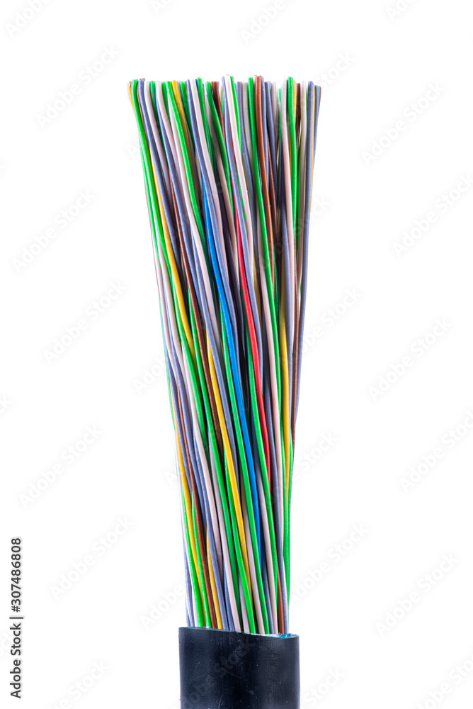 Telecommunication cable isolated on white background Telecommunication cable isolated on white background